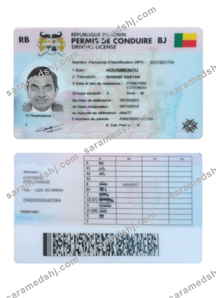 Benin driving license